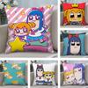 Cute Anime Pop Team Epic Cushion Cover Soft Plush Fabric Double-Sided Printed Sofa Cushion Cover for All Seasons Home Decor Gift