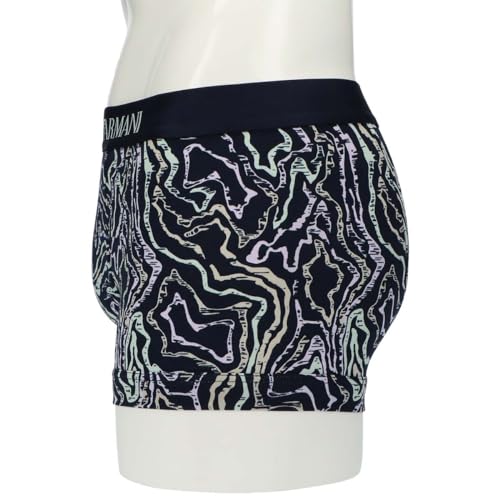 Emporio Armani Classic Pattern Mix Boxer Shorts, Front Closure, EU Size, Men's, Navy, 54045049