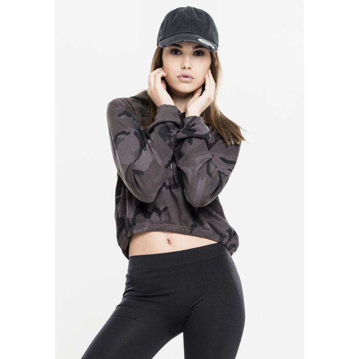 Sweatshirt à capuche - Urban Classics - Rose camouflage - Manches longues - Coton - Court