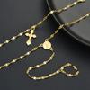 2 Piece One Piece Cross Portrait Bracelet Set Fashion Jewelry Women Trendy Shiny Daily Party Accessory Decorative Gift Idea