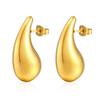 Stainless Steel Chunky Hoop Earrings for Women Teen 18K Gold Plated Hypoallergenic Thick Huggie Hoop Jewelry for Christmas Gifts