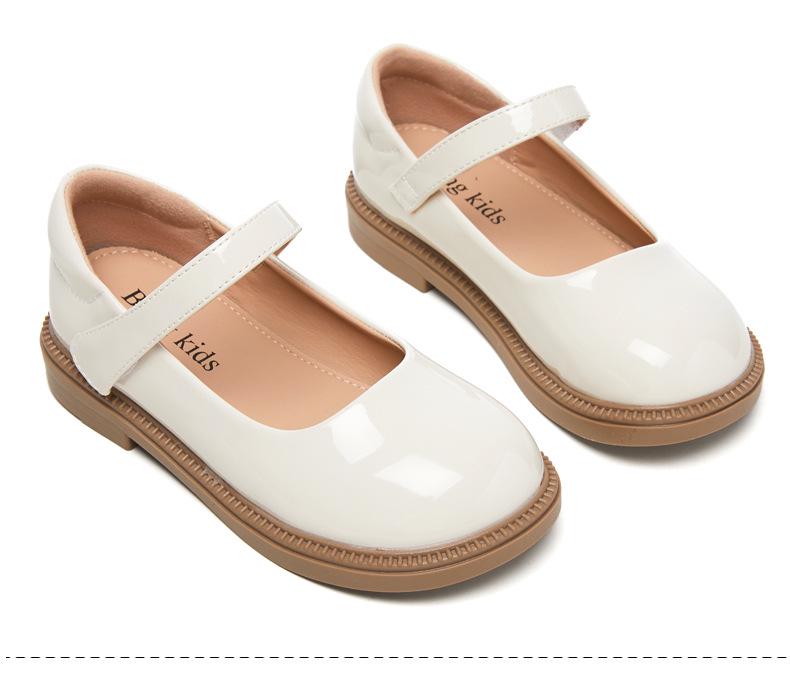 Sofort lieferbar Kinder Prinzessin Lederschuhe - Frühling/Herbst 2025, Schwarze Grundschul Auftrittsschuhe, Weiches Leder und Sohle.