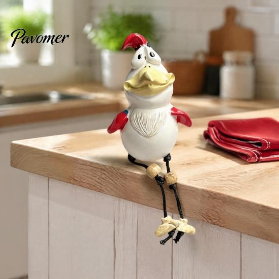Humorous Housewarming Gift Funny Chicken Decor Yard Art, Resin Rooster Outdoor Statues, Art Creative Sculptures for Patio Garden Balcony Ornaments