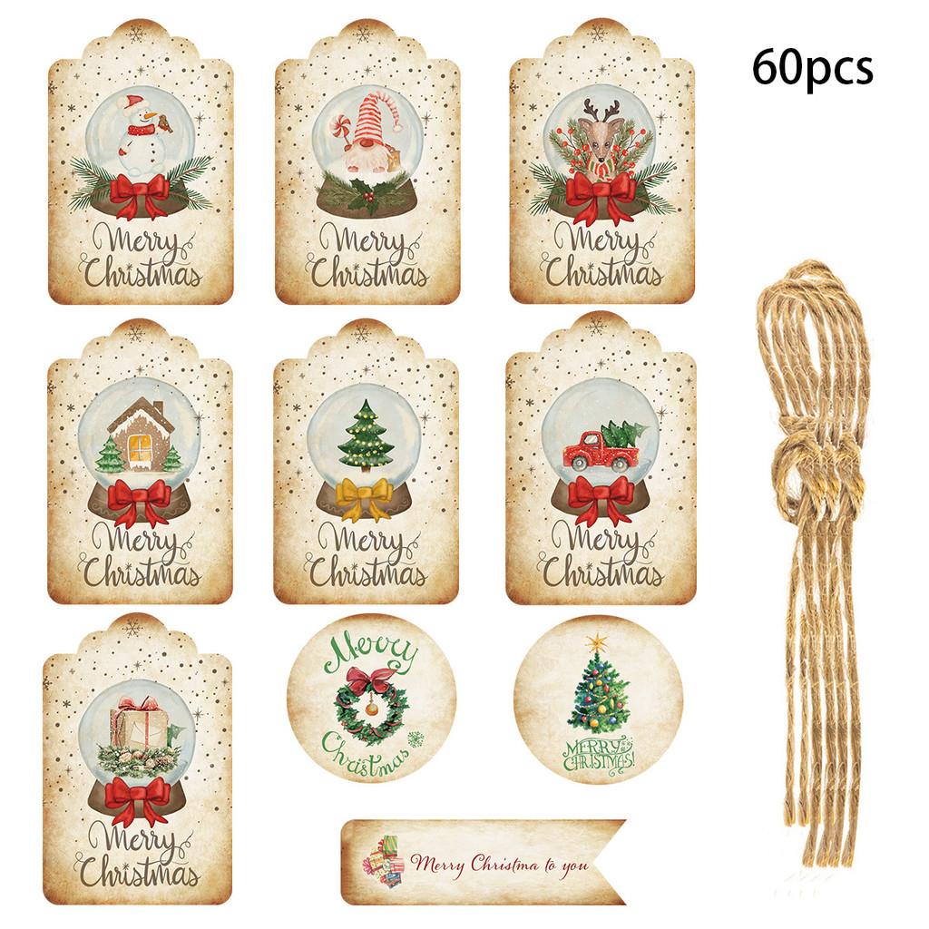 Themed Christmas Paper Gift Tags With Vintage Snowman For Festive Event Decor