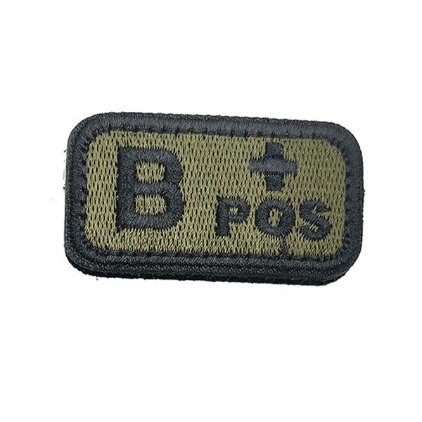 Embroidered Tactical Blood Type Velcro Patch for A, O, AB, POS, NEG Identification