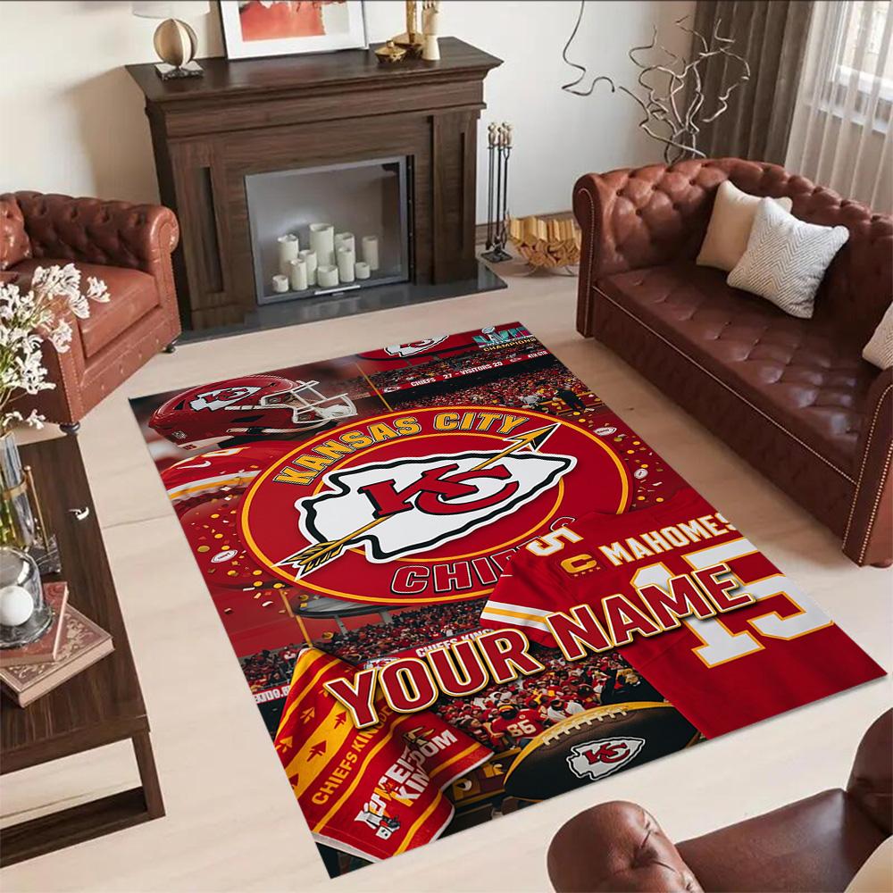 Kansas City Football Personalized Name Carpet Perfect For Hallway Outdoor Decorate Room Dormitory Antislip Rug Decorate Offices Spiritual Gift
