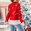 Autumn Winter Women Christmas Pullover Sweater O-Neck Long Sleeve Deer Xmas Tree Snowflake Jacquard Print Knitting Tops
