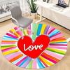 1pc Heart Love Chair Carpet for Office, Round Polyester Mat, Indoor Decor for Office, Easycare Fabric, Washable Non-slip Area Carpet