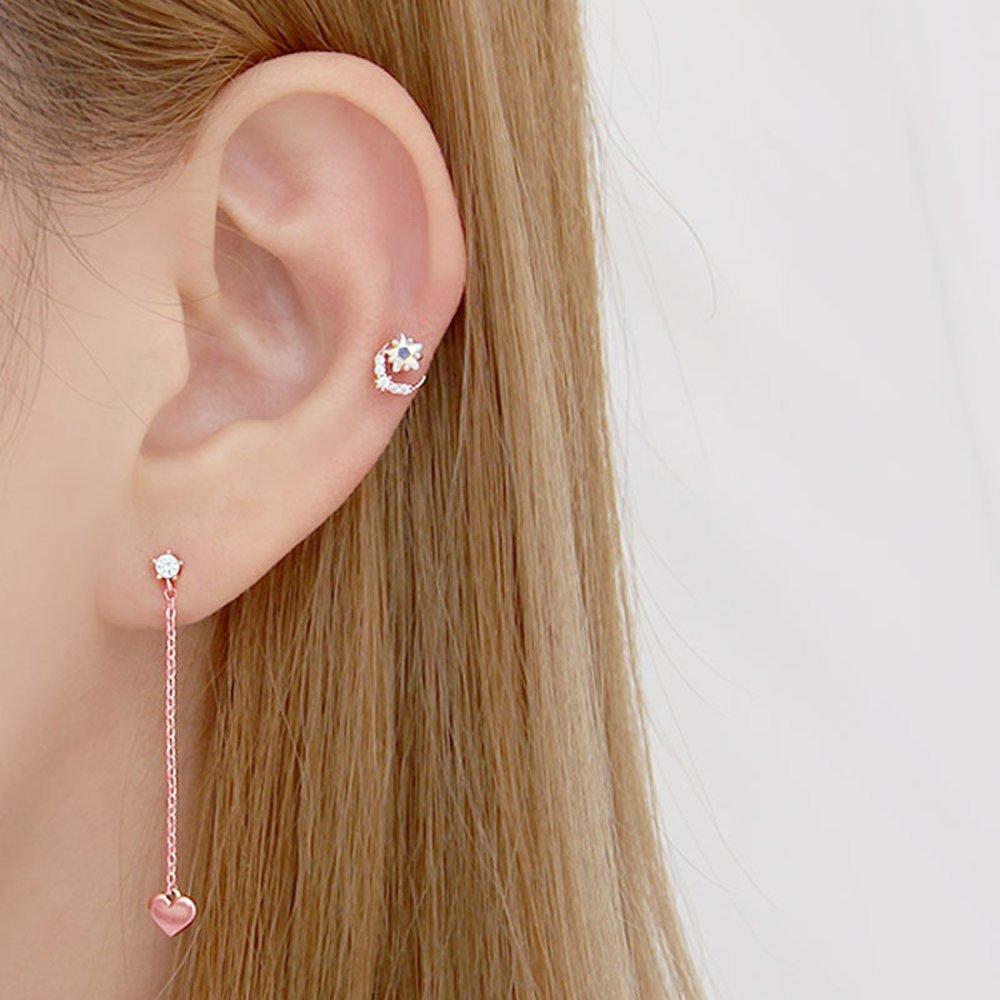 [1+1] Fashion Piercing Bling Moon 3 Types, Choose 1, One Side for Sale