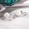 925 Sterling Silver Vintage Earrings For Women Trendy Simple Round Pearl Earring Jewelry Prevent Allergy Party Accessories Gift