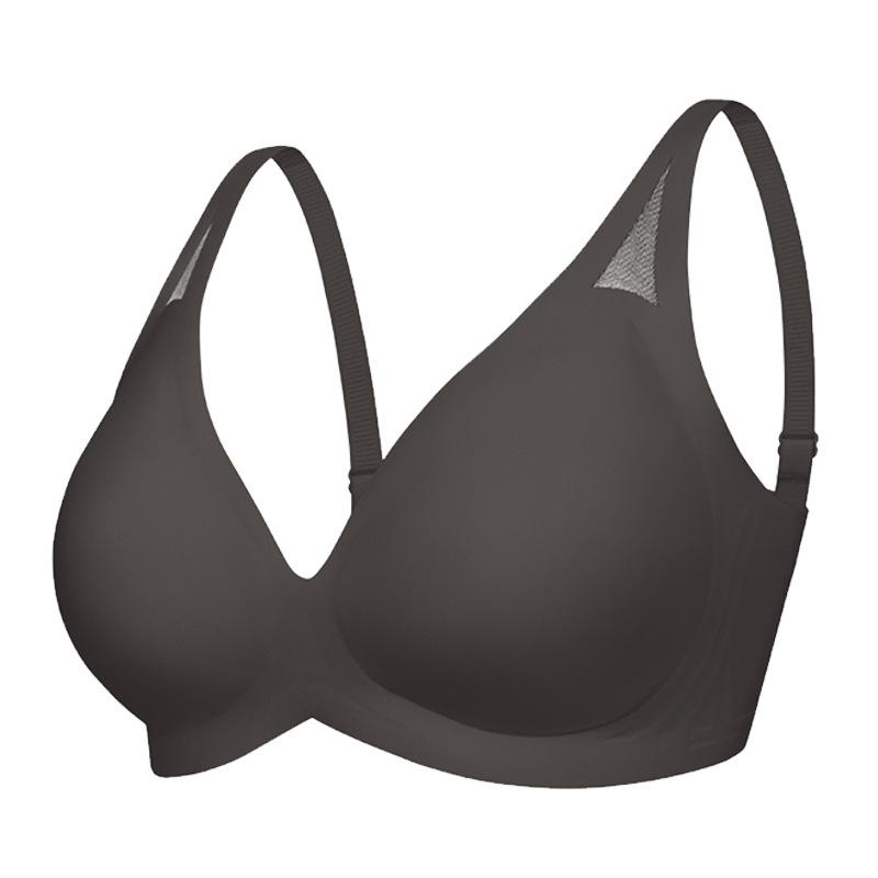 

Jelly glue underwear women s personalized mesh stitching seamless steel ring comfortable gathering thin women s bra S