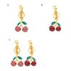 1/2Pcs Keychain Holder Cherry Leaves Charm Keyring Fade-resistant Alloy Key Ring Backpack Car Accessory