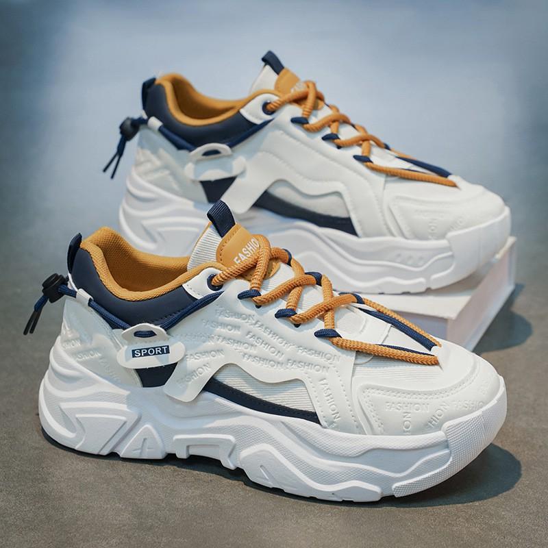 

Men s Shoes Breathable Sports Casual Running Platform Height-increasing All-matching Small White Dad Fashionable 39