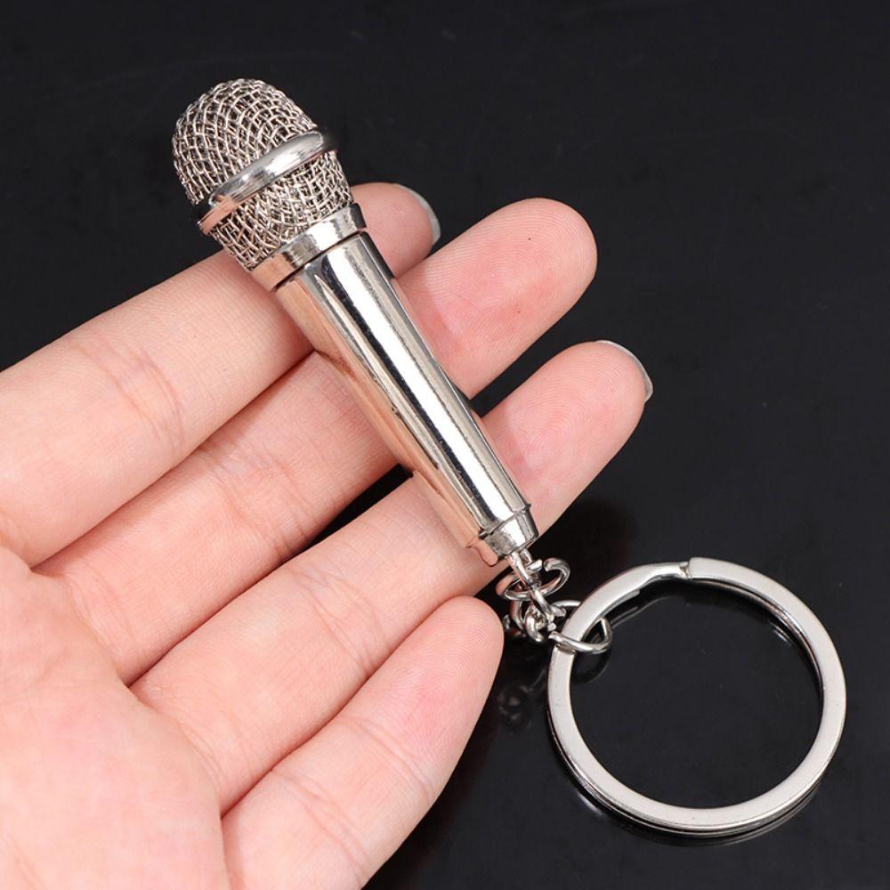 Personalized Car Key Holder Fashion Pendent Key Chain Bag Pendant Microphone Key Ring  Women Men