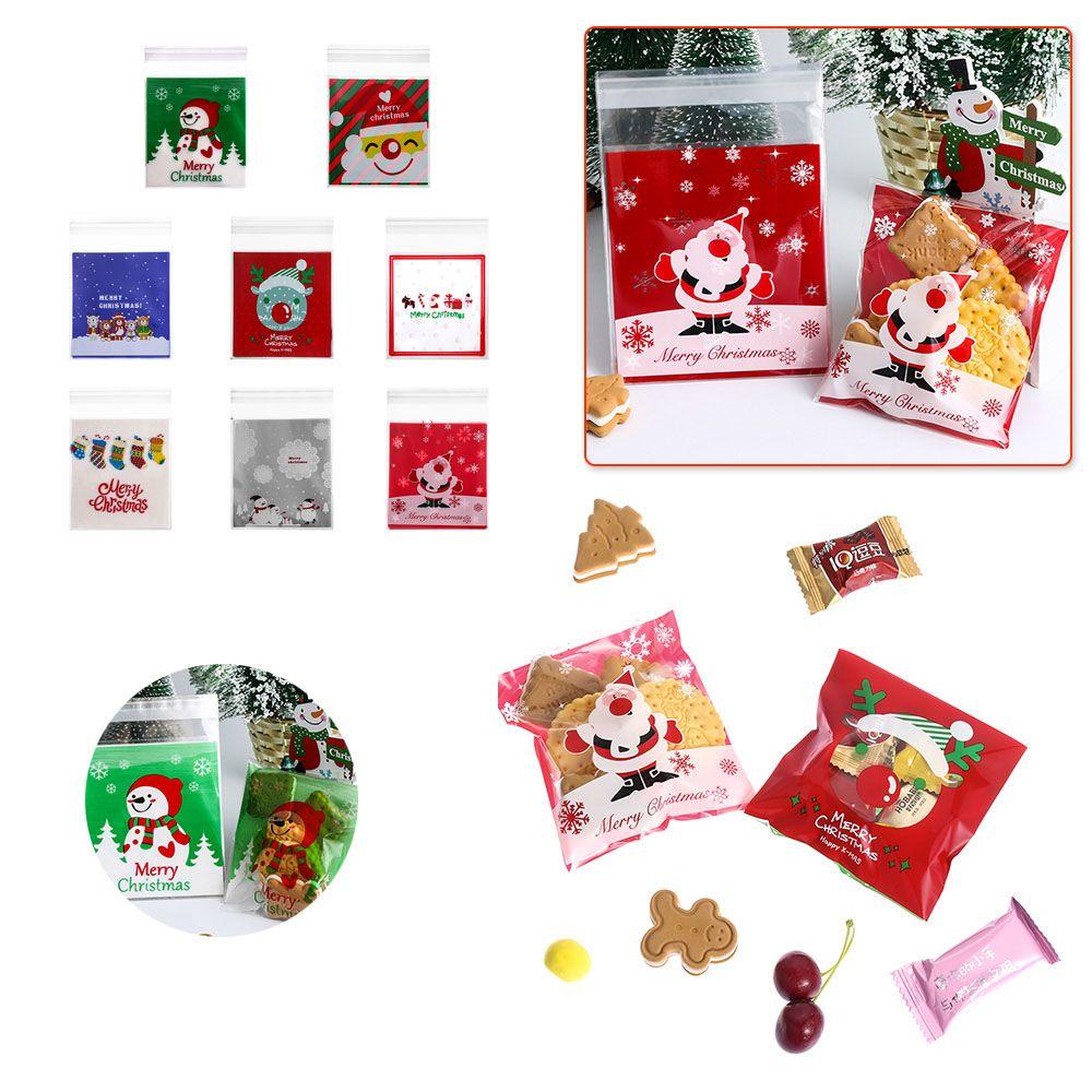 

Декор печенье выпечка конфеты самоклеящиеся Санта-Клаус рождественские подарки сумки пластиковая упаковка