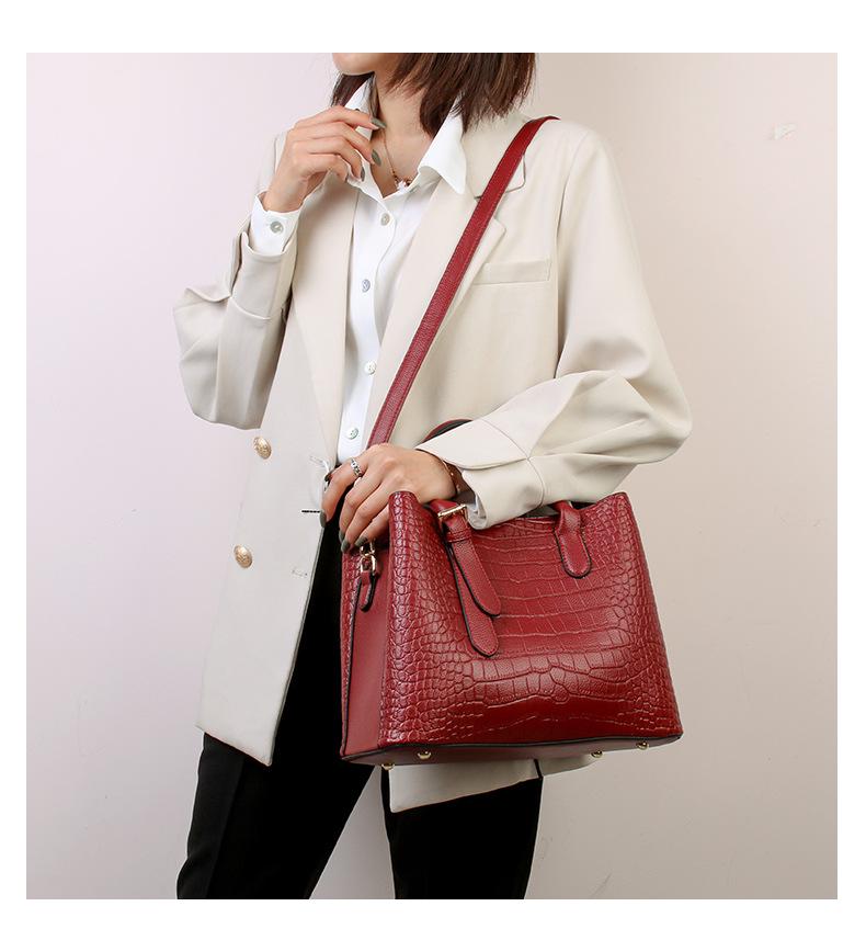 Crocodile Pattern Women's Handbag - 2025 New Large Capacity Tote for Commute & More