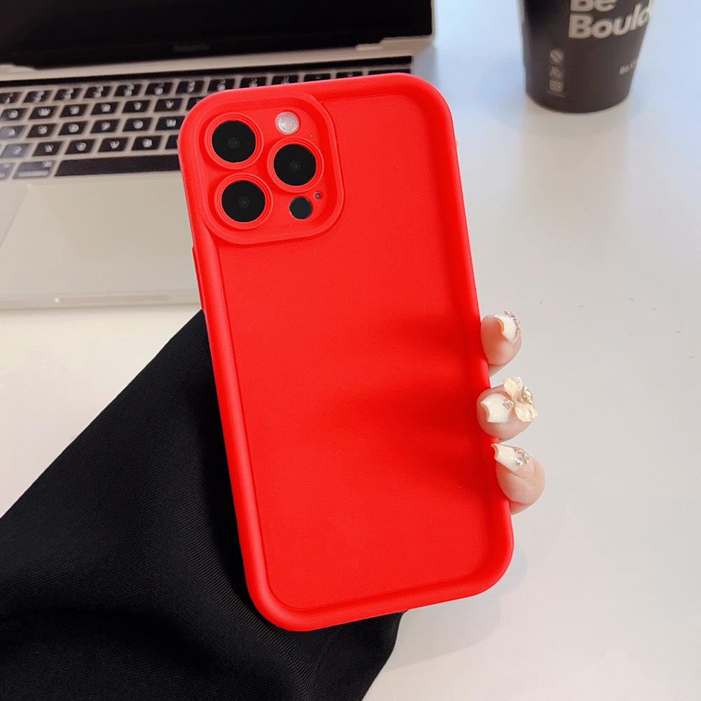 Corundum Suitable for Apple 15 Silicone Soft Shell IPhone 14Pro Solid Color Fine Hole Full-inclusive Ins Air Protection Case