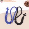 Hot Sale 1PCS Rope Black/Blue Komboskini Knot Necklace Handmade Orthodox Religous Rosary Prayer Rope Cross Jewelry Gift