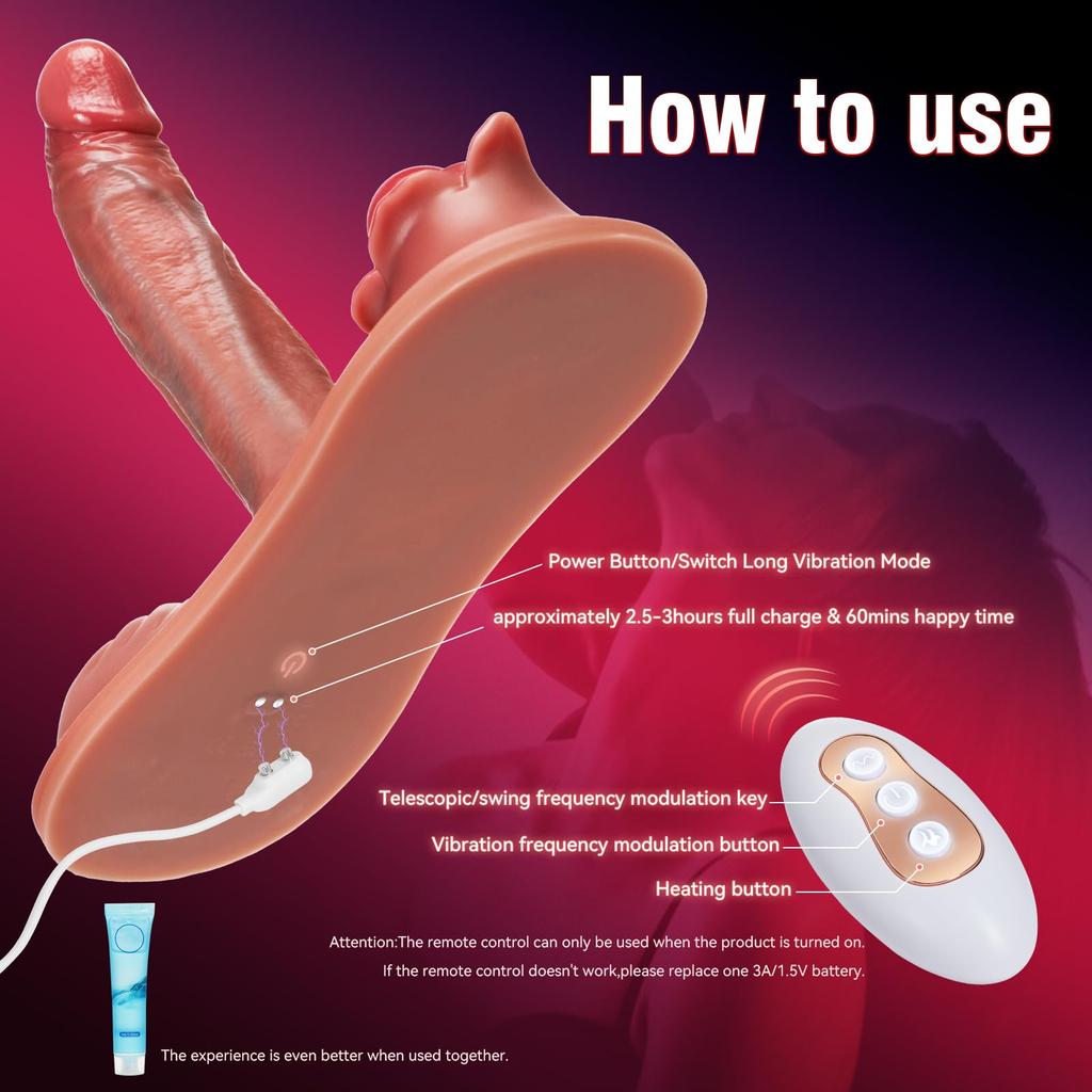 Sex Toys Thrusting Vibrator,Remote Controll Vibrator with 7 Thrusting Modes and 10 Vibration Modes, G-spot, Large Anal Dildos, Adjustable