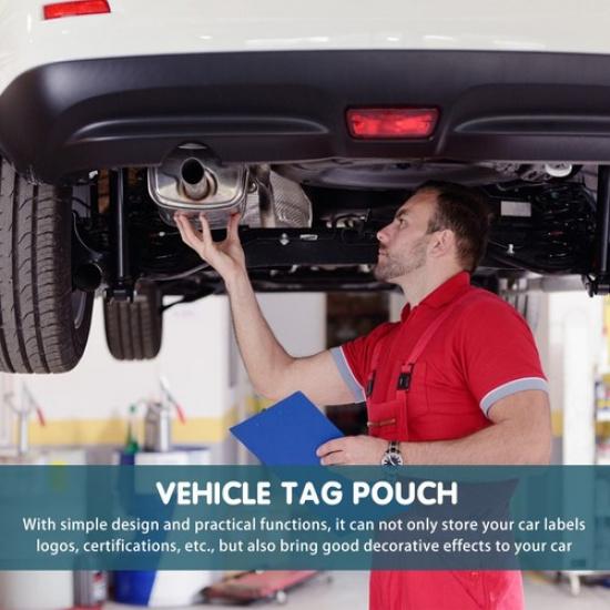 Car Certification Storage Pouch Vehicle Tag Pouch Windshield Tabs Holder