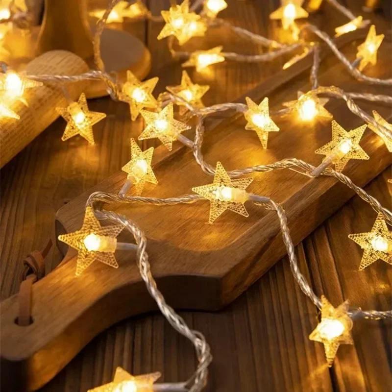 10M 80 LED Star Light String Twinkle Garlands Battery Powered Christmas Lamp Holiday Xmas Party Wedding Decorative Fairy Lights