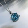 Board Game Acrylic 20D Dice Necklace Metal Net Cage Interchangeable Pendant Dice Necklace Accessories Lovers Fans Gift Props