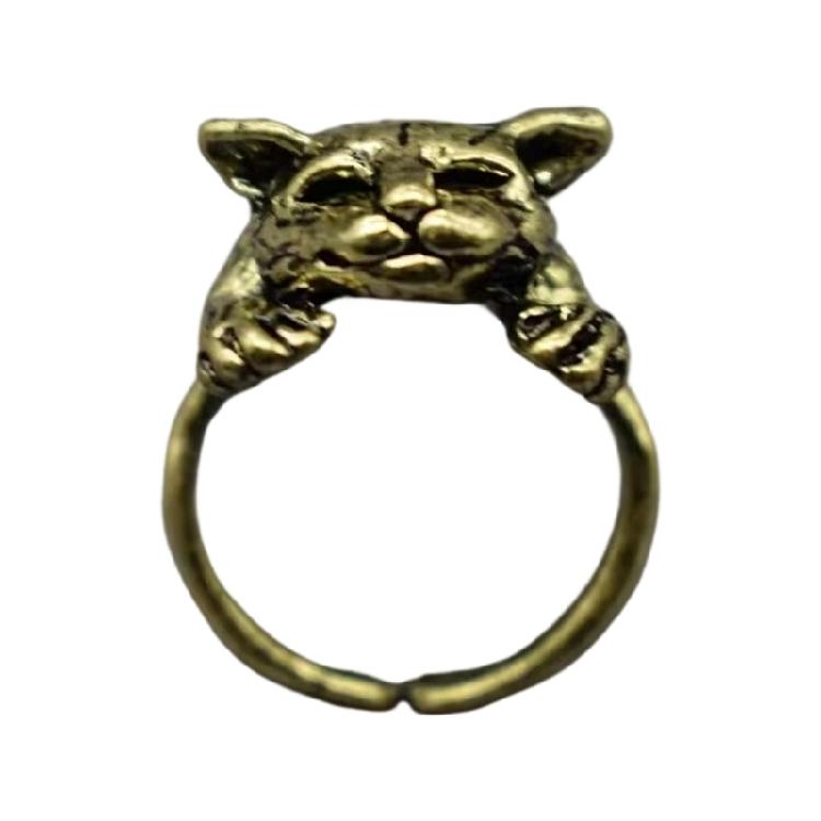 Cats Shaped Ring With Opening Feature Trendy Alloy Jewelry For Girls And Women Stylish Everyday Accessory