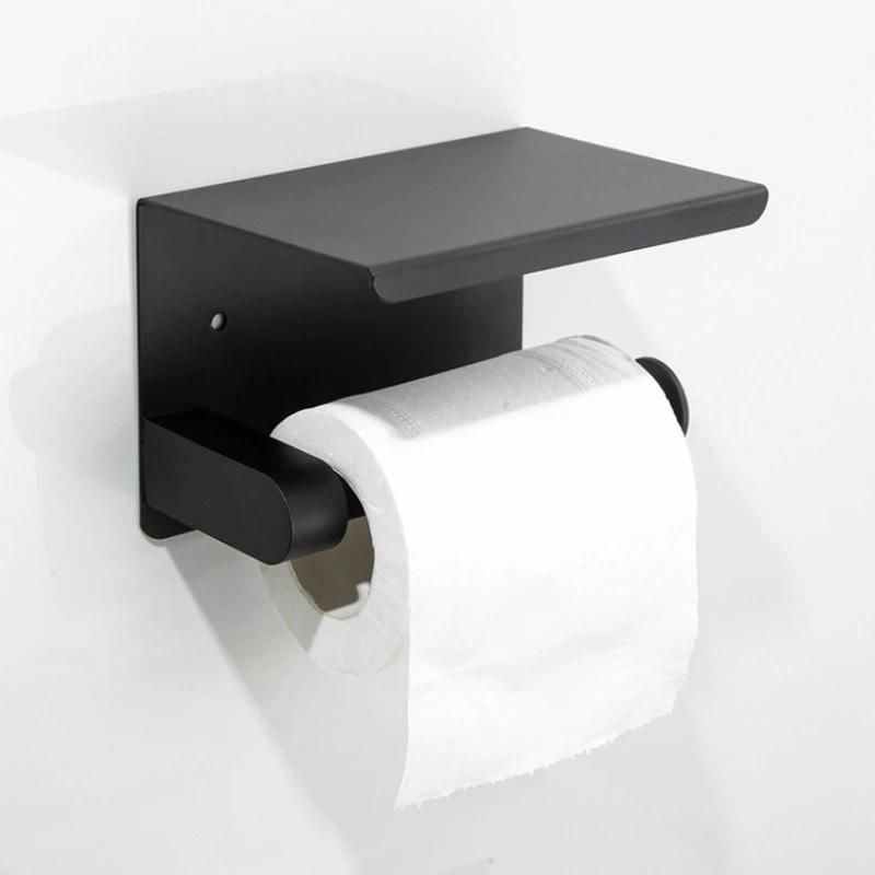 Držák na toaletní papír z nerezové oceli, nástěnný držák na toaletní papír, držák na telefon, držák na papírové ručníky bez vrtání
