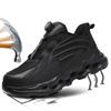 Fashion Men's Rotating Button Safety Shoes Steel ToeAir Cushion Men Boots Work Sneakers Indestructible Shoes Puncture-Proof work Boots