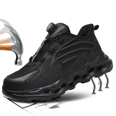 Fashion Men's Rotating Button Safety Shoes Steel ToeAir Cushion Men Boots Work Sneakers Indestructible Shoes Puncture-Proof work Boots