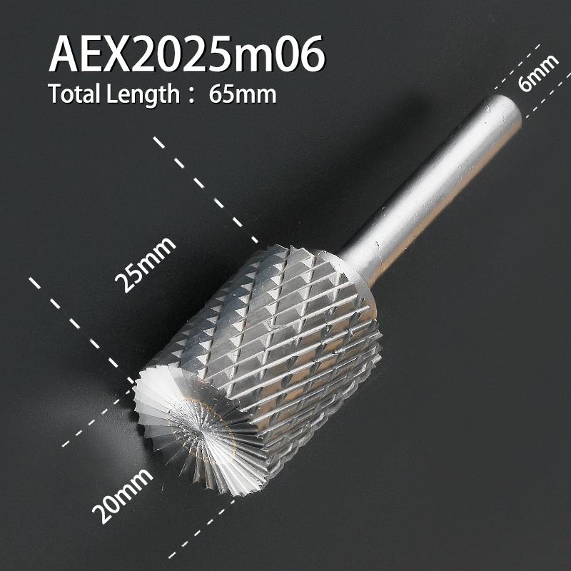 Rotační pilník z wolframové oceli 1ks štěrbina pro kuličky s čepelí na horní straně Válcová fréza ze slitiny karbidu Typ sloupce pro frézu 3-16 mm