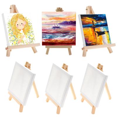 Lot de 14/23 mini tableaux en toile avec chevalet pour peinture extérieure, bricolage, peinture légère