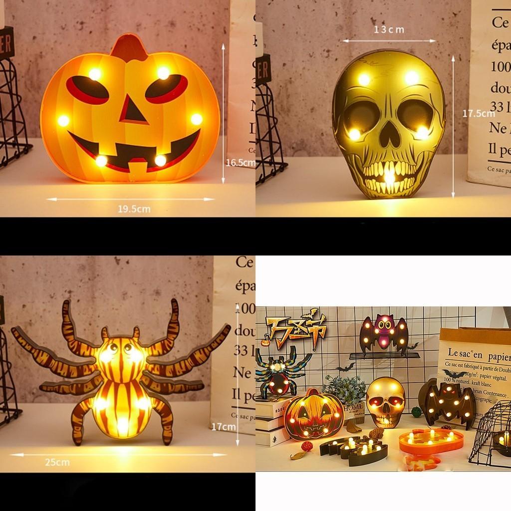 Festive Halloween Led Lights Lantern With Safe Low Voltage Bat Skull Pumpkin And Spider Patterns