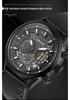 Sanda Cool Large Dial Six-Needle Waterproof Men's Watch with Genuine Leather Strap - Trendy and Fashionable Design.