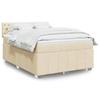 VidaXL Slat Bed Base with Mattress Cream 160x200 Cm Fabric 3287131