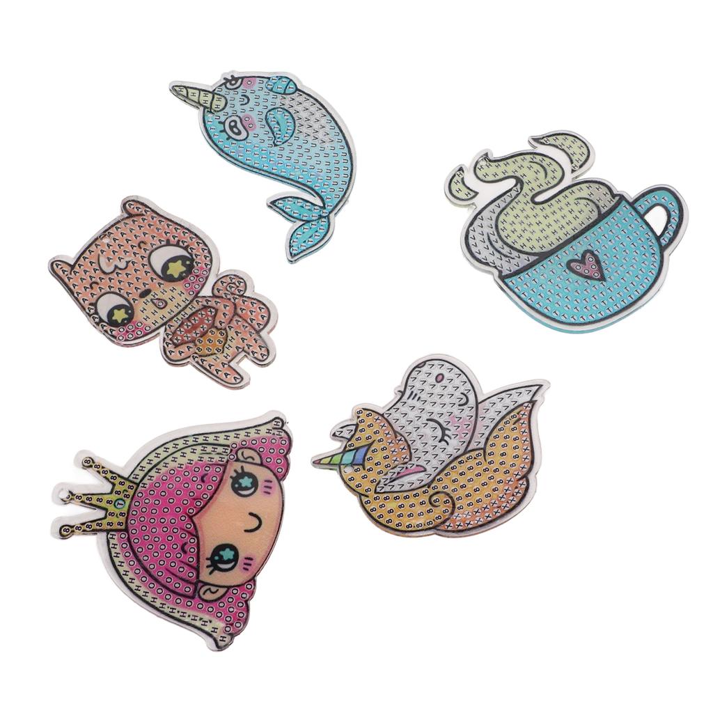 Diamond Painting Keychains 3D DIY Cartoon Animation Elf Pattern Diamond Painting Keychain Home Decoration Craft Pendant