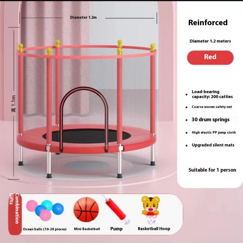Trampoline Household Children's Indoor Baby Bouncing Bed Children's Toys Abdominal Exercising Band Protecting