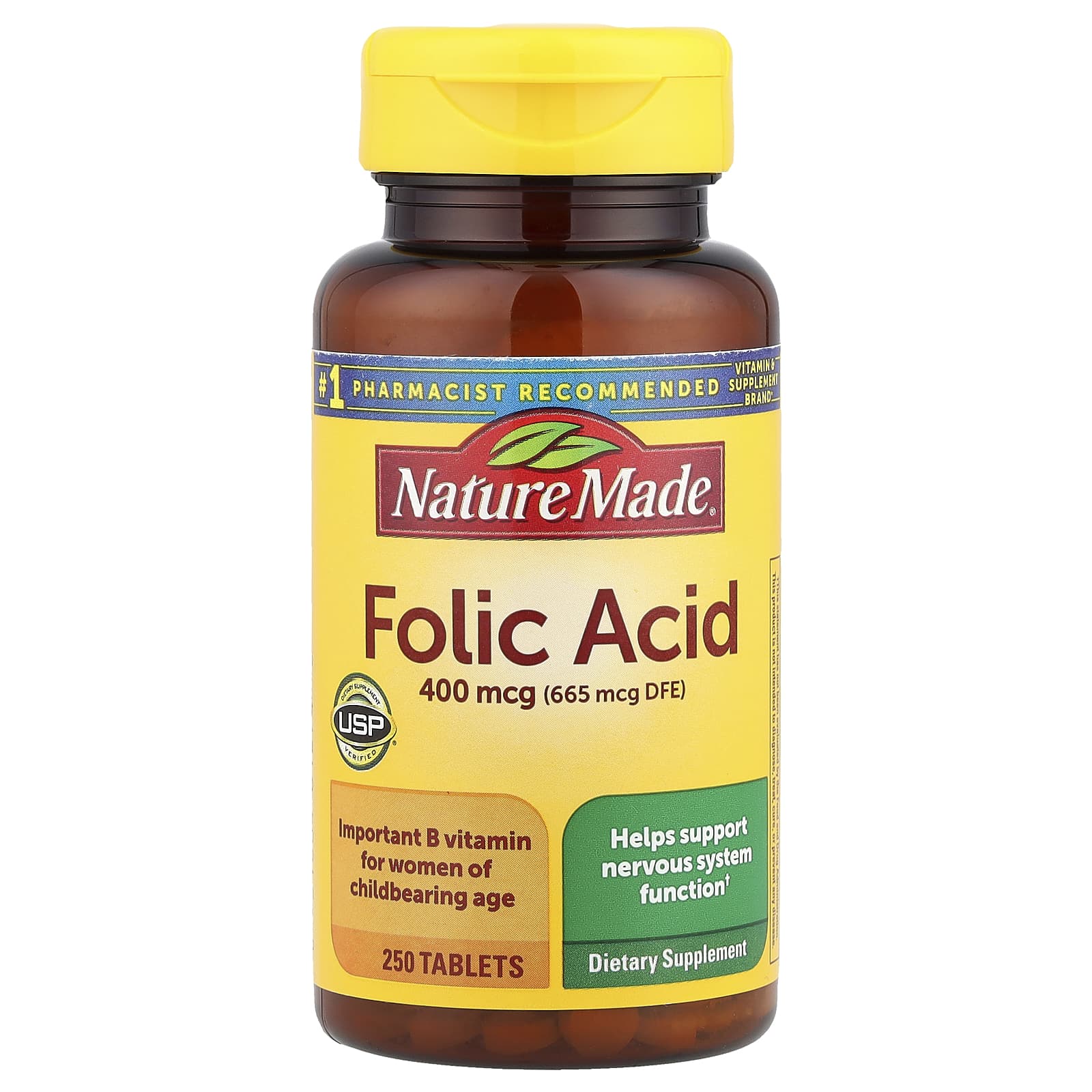 

Folic acid, 250 tablets