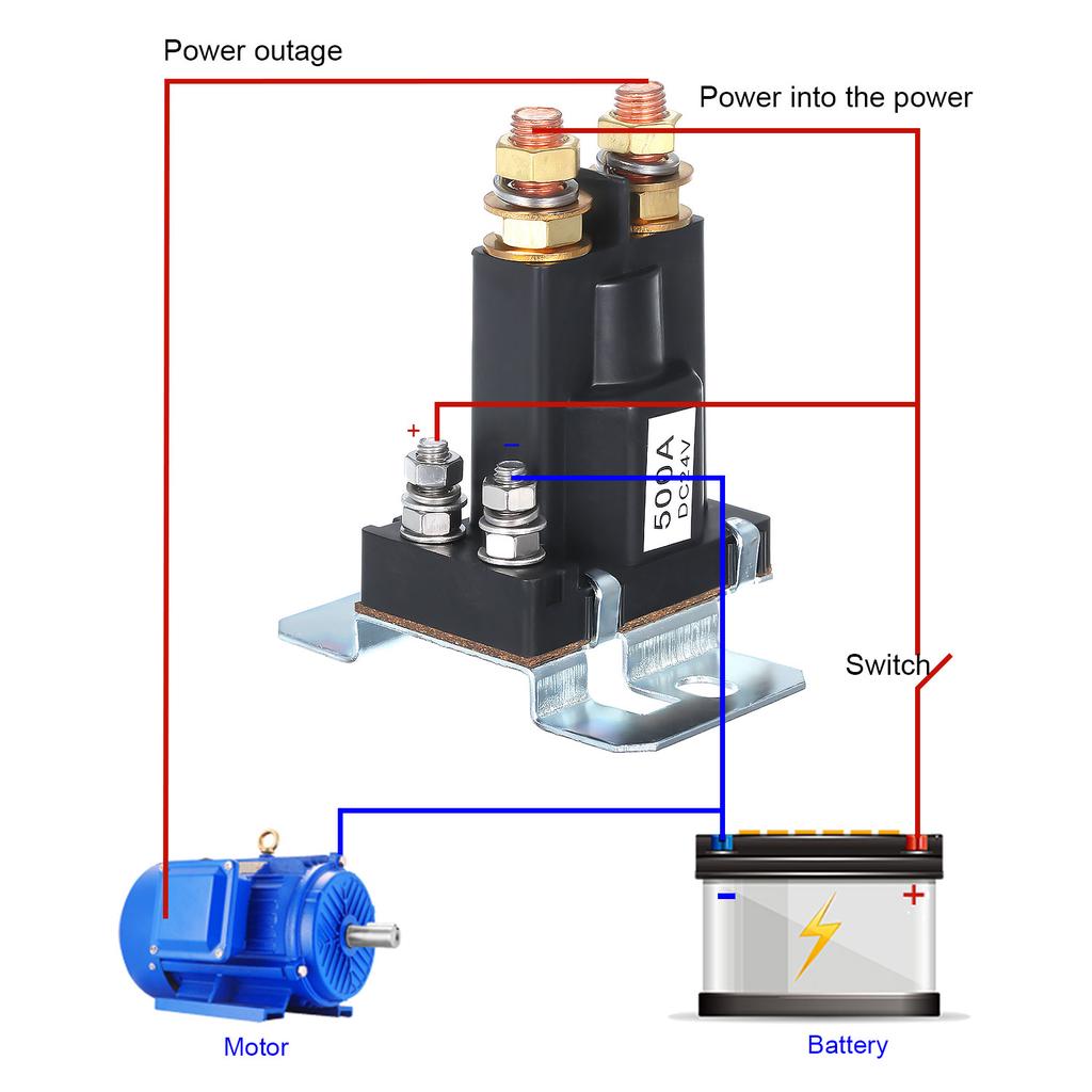 Portable 24V 500A Large Current DC Relay Dual Cells Isolator Forklift Motor