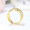 European and American retro cross ring women, Korean version of fashionable gold design cold ring, hollow multi-layer model