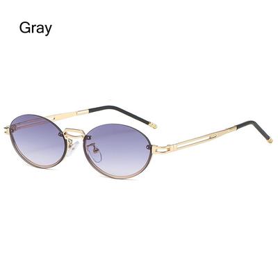 Rimless Punk Sunglasses Trendy Metal UV400 Protection Gradient Glasses Gradient Lens Frameless Shades for Women & Men