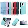 Magnetic Card Solt Wallet Leather Embossed Little Cat Phone Case For OPPO Reno 13 14 15 13F Find X8 Pro Flip Bag Pocket Cover