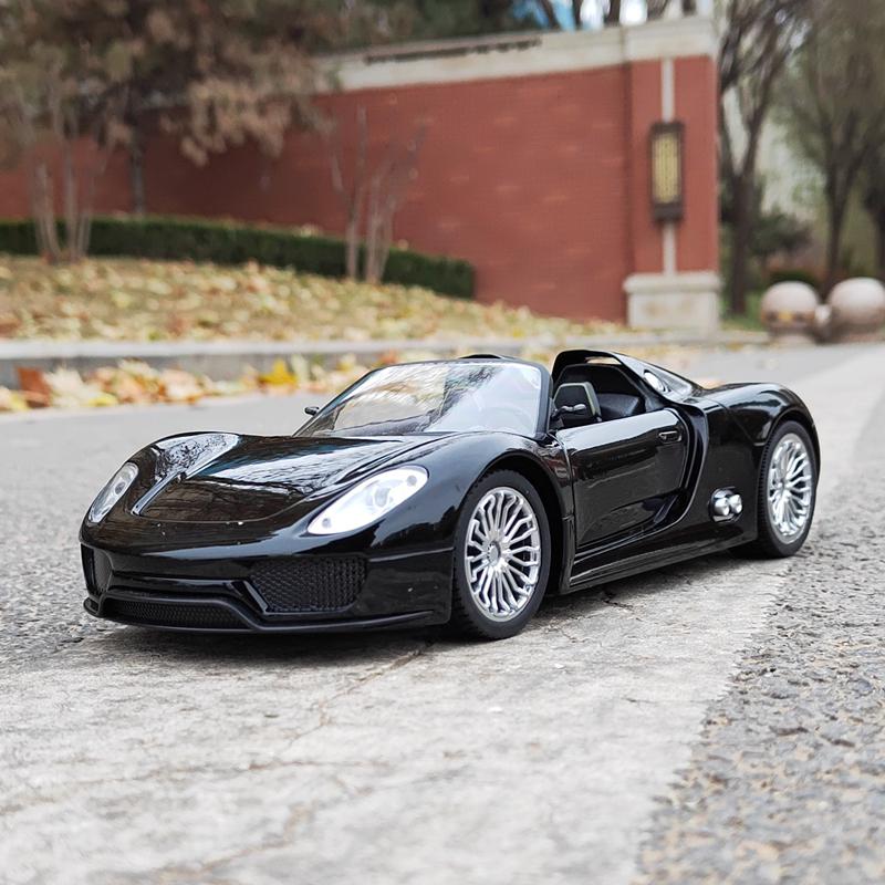 

1:18 918 Spyder Roadster Alloy Sports Car Model Diecast Metal Track Racing Car Vehicle Model Simulation Collection Kids Toy Gift чорний