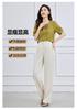 Narrow Wide Leg Pants Summer Solid Color Commuting Minimally Thin Women's Casual Pants