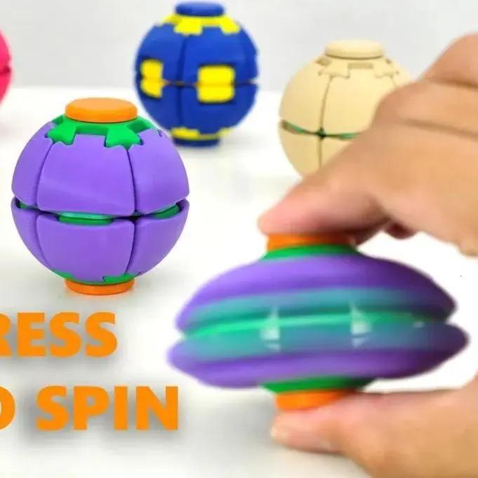3D Printed Rotating Decompression Ball - Spiral Gyro Fidget Toy