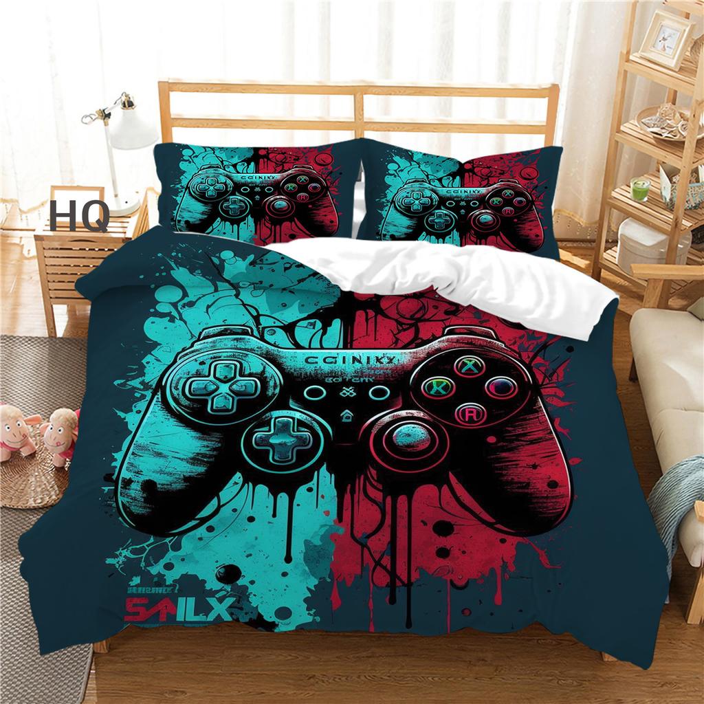 Gamepad Spielekonsole Serie Kissenbezug Bettbezug Zwei- oder Dreiteiliges Set 3D Digitaldruck