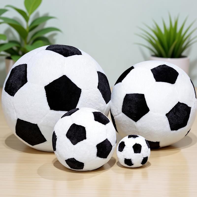 Fuzzy Soccer Ball Plush Toy Realistic Soccer Ball Stuffed Pillow Colorful Soft Soccer Ball Sports Stuffed Toy Birthday Gifts