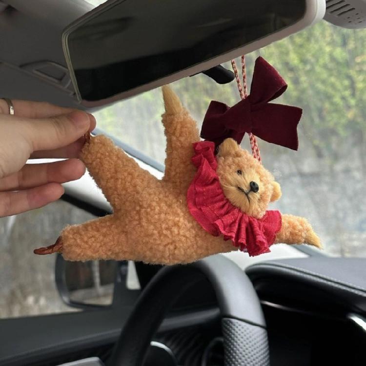 Ballet Bear Keychain Plush Hanging Ornament for Bags Keys Car Interior Pendant Decoration Daily Use Keyring Accessories