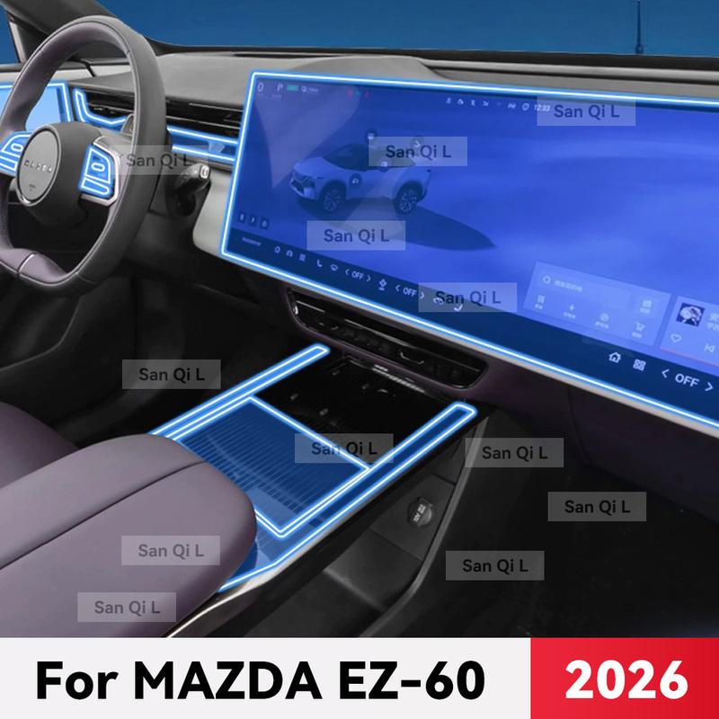 For MAZDA EZ-60 2026 EZ60 Car Navigation Screen Film Gearbox Protective Sticker Anti-scratch TPU Interior Accessories