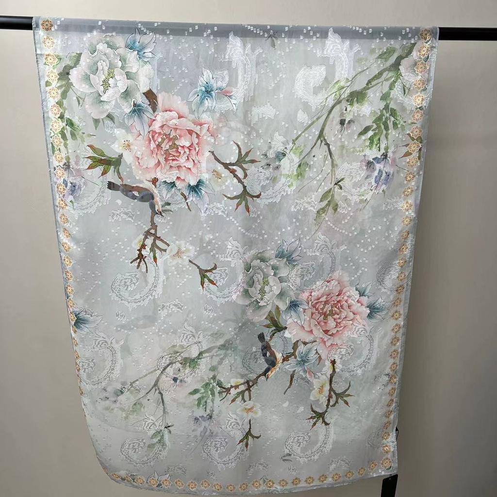 Cut 180 * 70 Double-Sided High-End Long Retro Chinese Style Elegant Silk Scarf Shawl Scarf